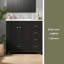 Meuble-lavabo noir 36 po avec lavabo en céramique