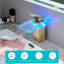 Robinet de salle de bain brossé à fixation sur le comptoir en or brossé, 3 couleurs à DEL, bec cascade, mélangeur d'eau chaude et froide, monotrou à une couleur, monté, eau, finition
