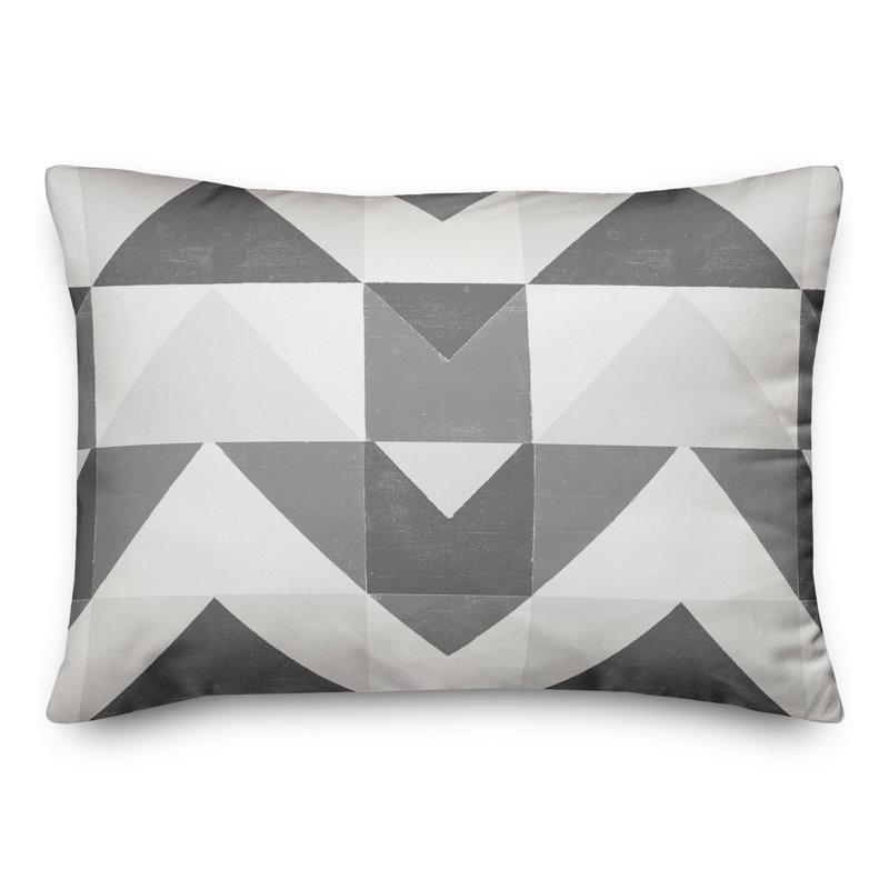 Abstract Outdoor Throw Pillow, Gray