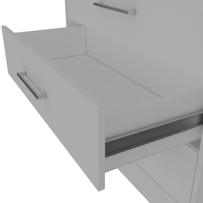 Athens Continental Dresser with 4 Drawers and Metal Hardware, White