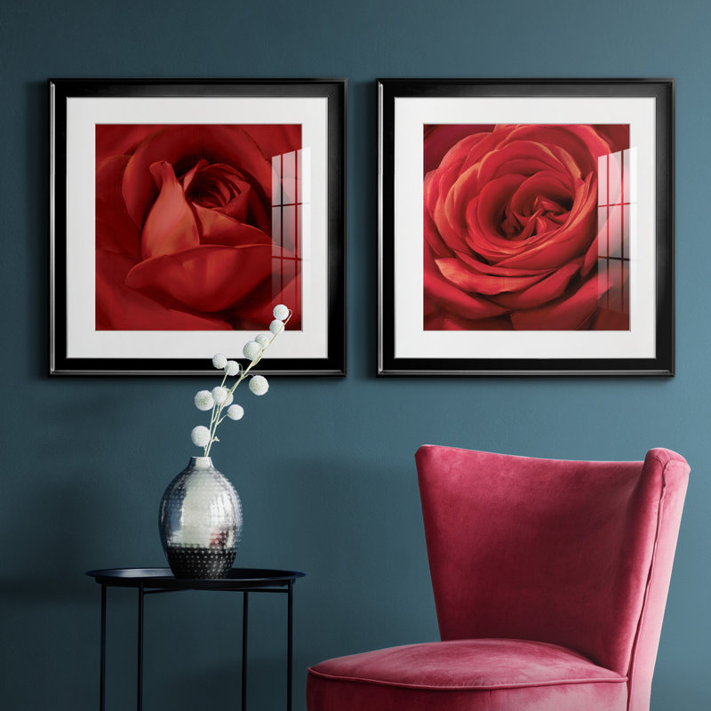 Sincere Red - ensemble de 2 reproductions de cadres photo, Noir, H 17,5 po x l 35 po x P 1,5 po