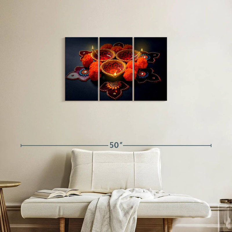 Adella Bejeweled Diwali Lamps, 20" H x 33" W