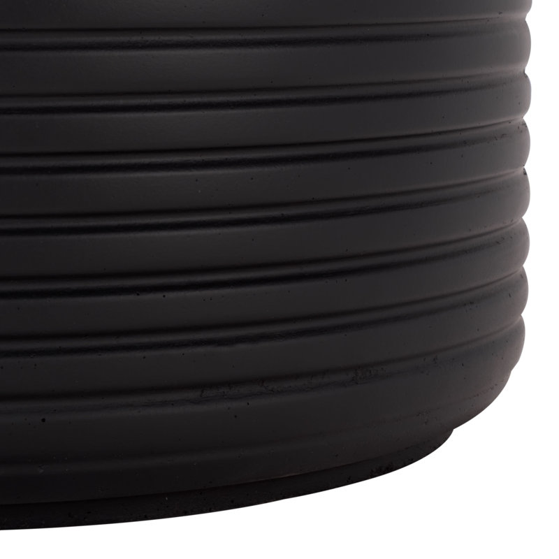 Astrid Low Wide Side Table, 18.1", Black