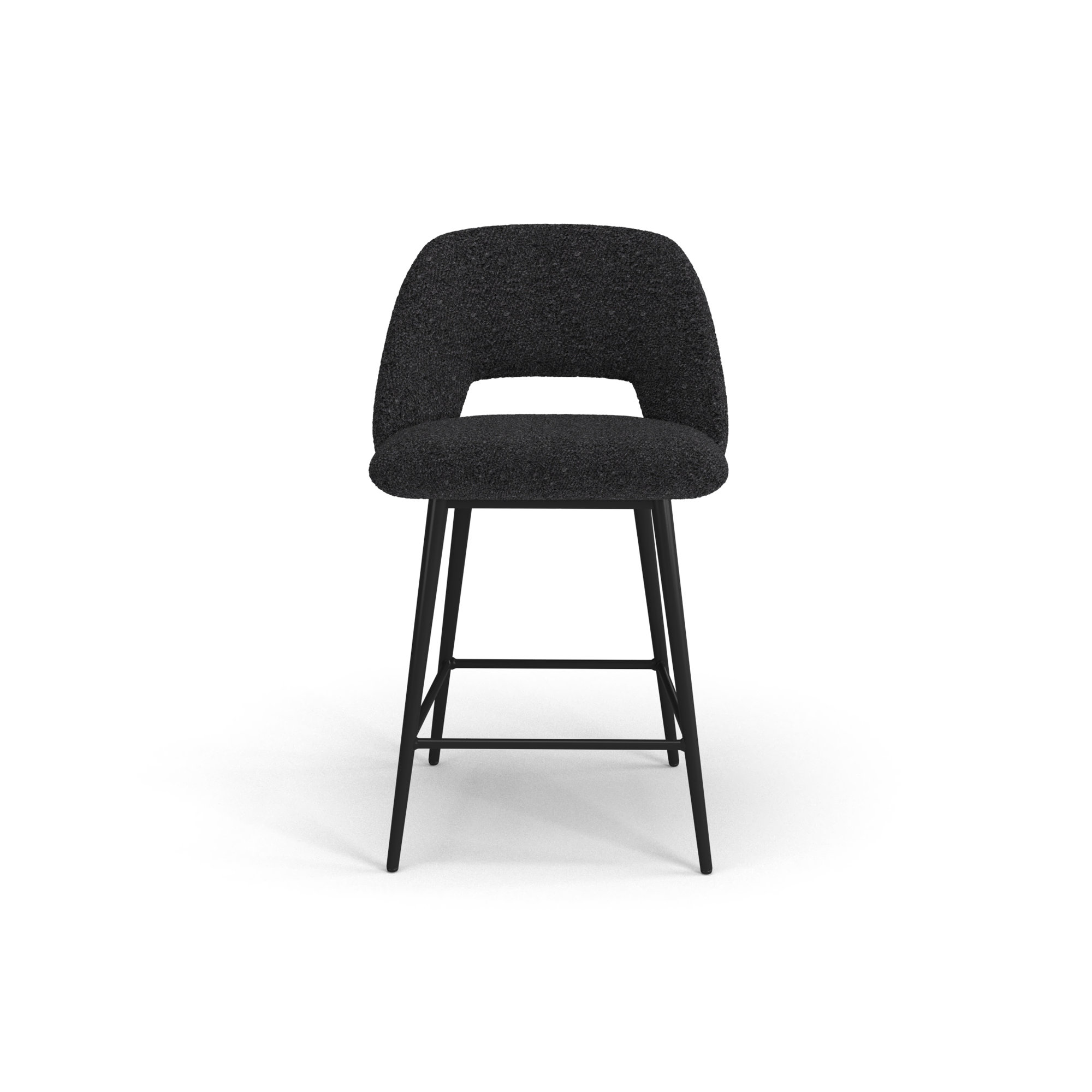 Valdez Boucle Bar & Counter Stool, Black Boucle, Counter Height (23” Seat Height)