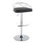 Tabouret de bar réglable avec pivot en métal chromé et similicuir avec repose-pieds arrondi en T - ensemble de 2