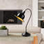Lampe de bureau noire 17,72 po Keturah