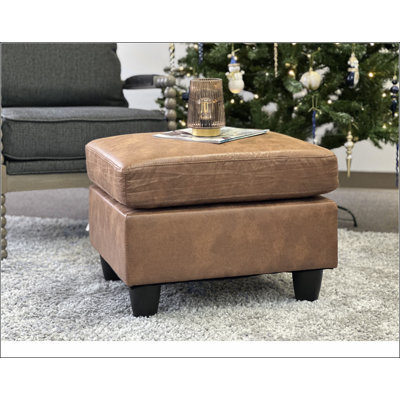 Sierra Faux Leather Ottoman