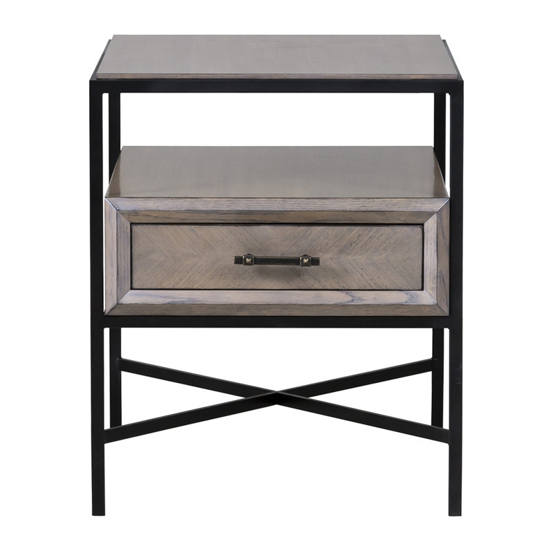 Table de bout en bois massif avec rangement Expedition