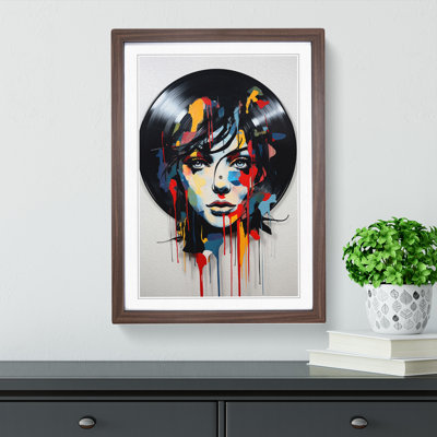 Vinyl Record Modern - Single Picture Frame Print on Wood