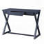 Console gris anthracite avec base en bois en forme de X