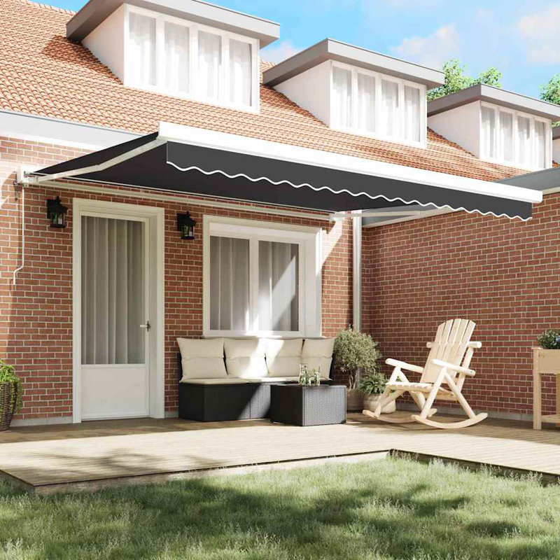 Ivy Bronx Retractable Patio Awning, 400cm H x 300cm W, Anthracite