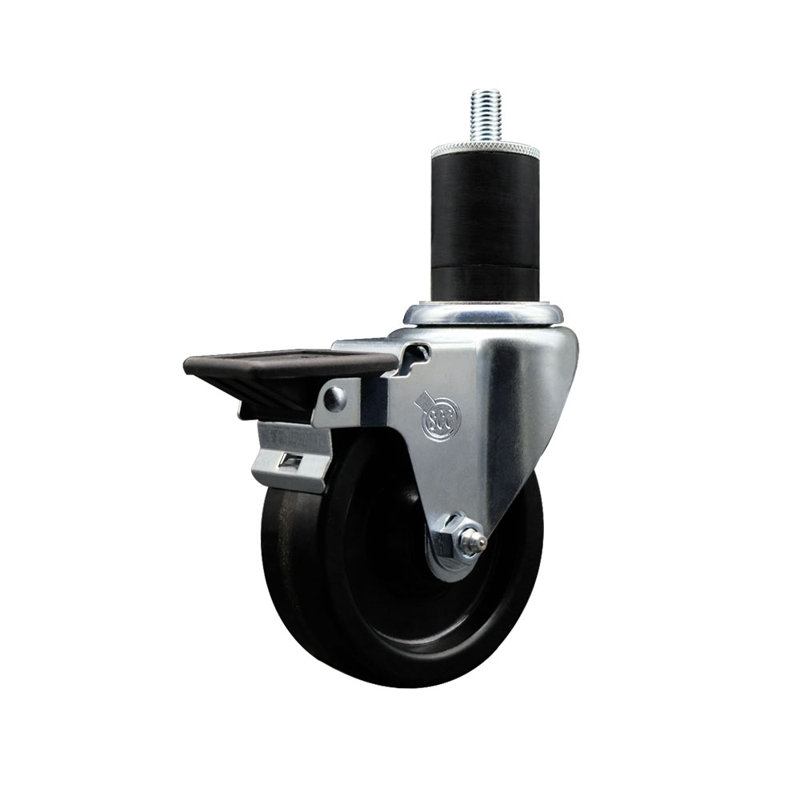 Phenolic Swivel Expanding Stem Caster with Brake SCC PLB 4" x 1-3/4"