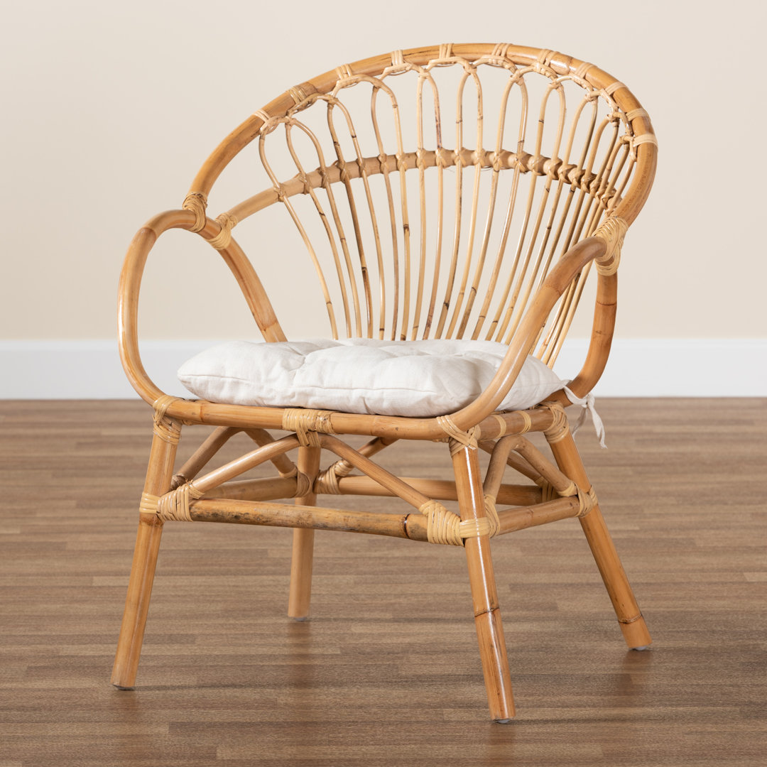 Benicia Modern Bohemian Rattan Dining Chair Bayou Breeze