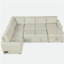 Ensemble de canapé de 107,5 po en forme de U, avec fauteuil de rangement, avec équipement de chargement, beige-1504576833