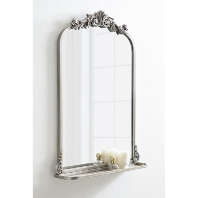 Stride Metal Arch Mirror with Shelves