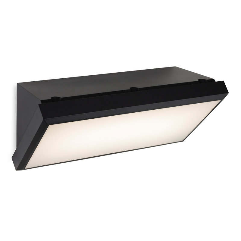 Matte Black Integrated LED Outdoor Flush Mount, 10cm H x 26.5cm W x 10cm D