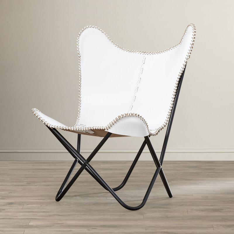 Fauteuil papillon Aadhvika 78,74 cm, Blanc