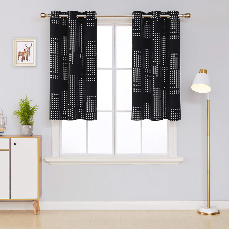 Carmacmoin Room Darkening Curtain Pair, Black, 42" W x 84" L