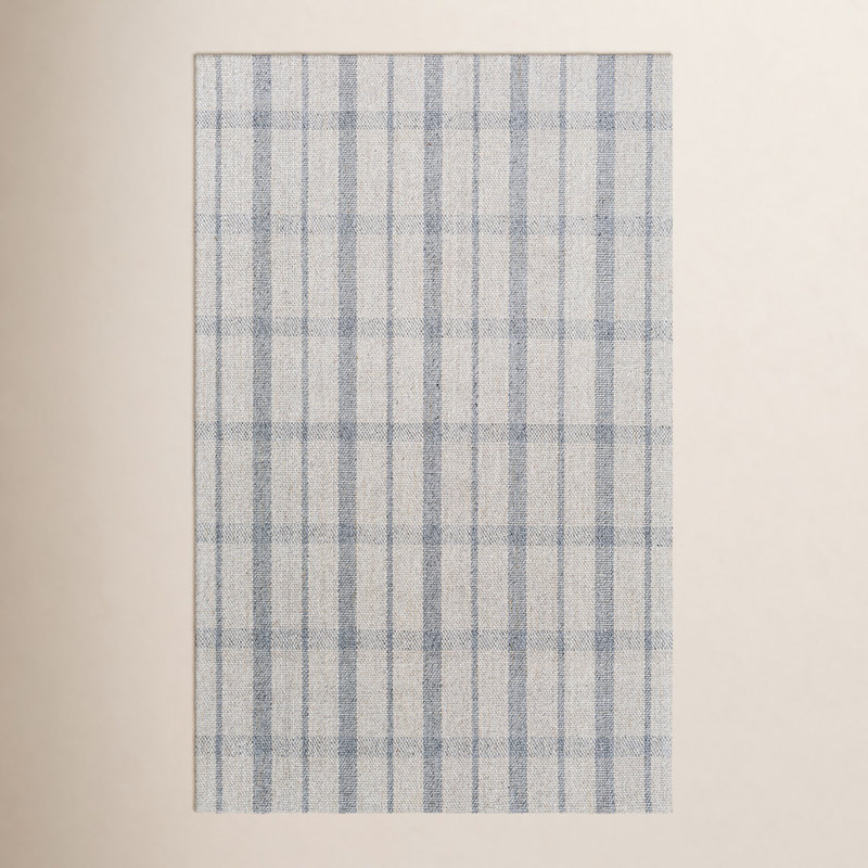 Tapis gris clair / avoine / gris tissé à plat à la main Louisa, Rectangle 5 pi x 7 pi 6 po
