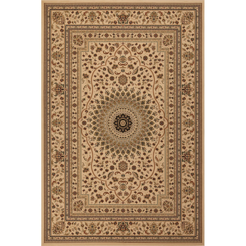 Tapis transitionnel beige / crème Izmir Collection, Rectangle 7 pi 10 po x 10 pi
