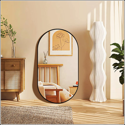 20X28 Inch Metal Oval Mirror With HD Non-Deformation Glass And Shatterproof Safety, For Modern Decor