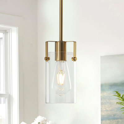 1-Light Modern Dimmable Cylinder Pendant Light