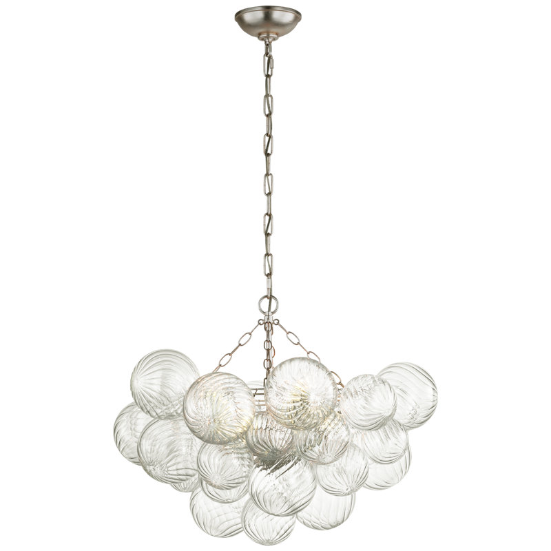 Talia 6 - Light Chandelier, Burnished Silver Leaf