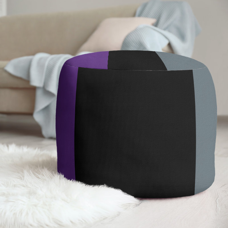 Repose-pieds repose-pieds rond 20,5" Sacramento, Mauve / noir / gris ardoise