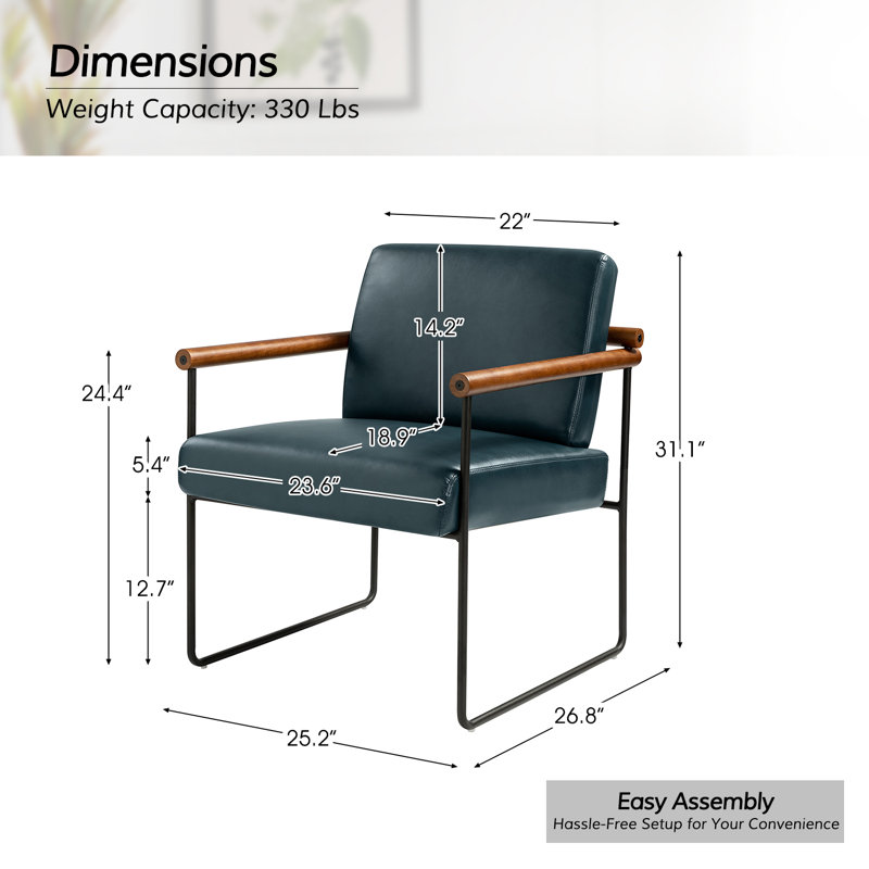 Fauteuil ergonomique en cuir Avelina, Similicuir turquoise
