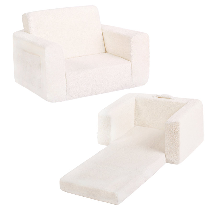 Canapé pour enfants, canapé convertible 2 en 1 pour enfants, Beige