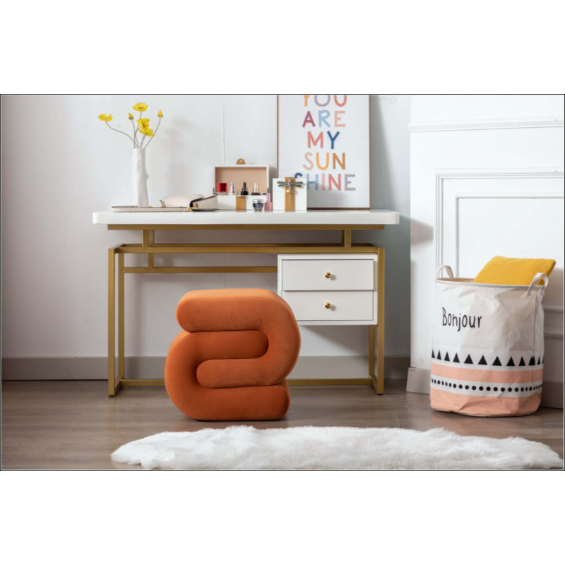 Repose-pieds en velours, Velvet, Orange