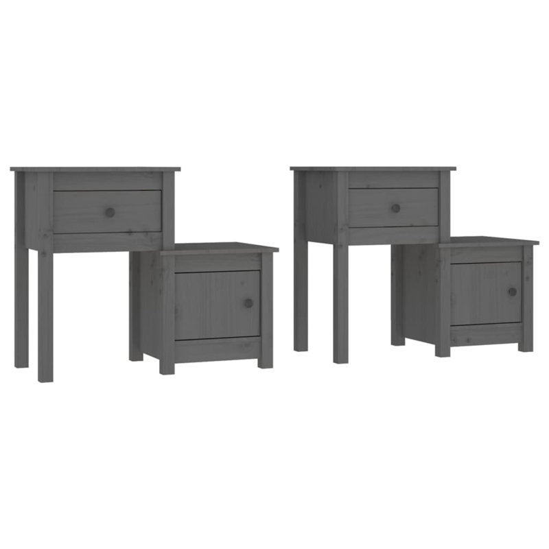 Bedside Cabinet 79,5x38x65,5 cm Solid Wood Pine, Individual, Grey