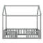 Lit simple en bois avec clôture et porte en bois de pin gris-130040617-130040618