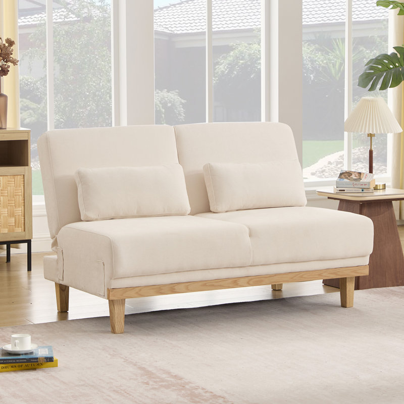 Module de canapé multi-usages réglable en chenille 2 places, Chenille beige