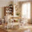 5-Piece 35.4" Round Extendable Dining Table Set-1459915595-1459915592-1467833792
