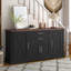 Armoire de rangement à porte de grange Farmhouse avec 2 tiroirs et support de porte, grande table basse avec tablettes réglables-426220751