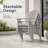 Pakkdiarie Set of 8 HDPE Stackable Adirondack Chairs with Cup Holders, All-Weather Outdoor Patio Chairs-1802343052-1803586830