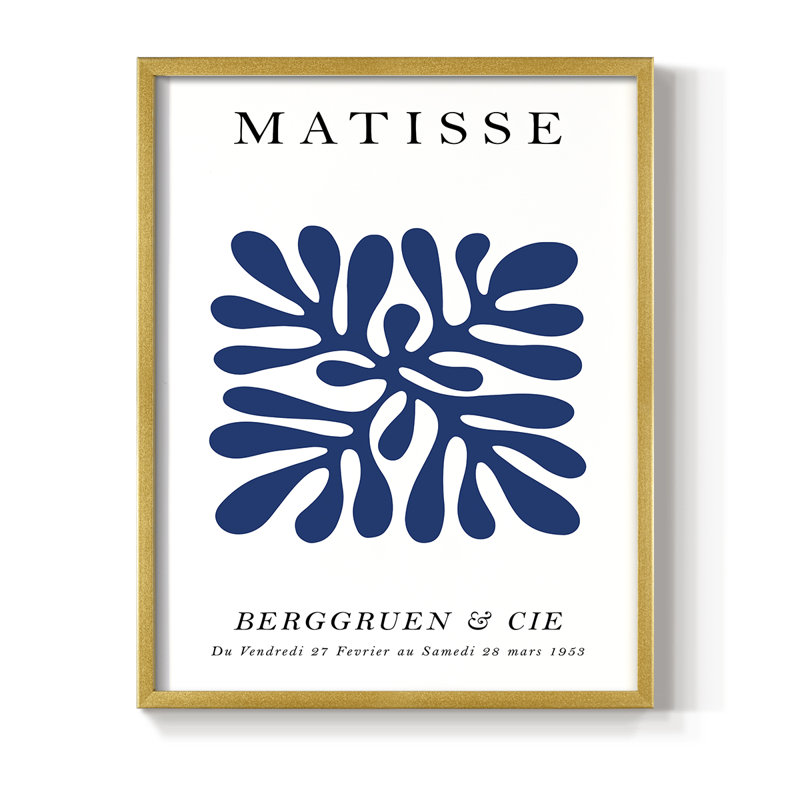 Matisse CECI, reproduction encadrée - bois massif, Or, H 28 po x l 22 po