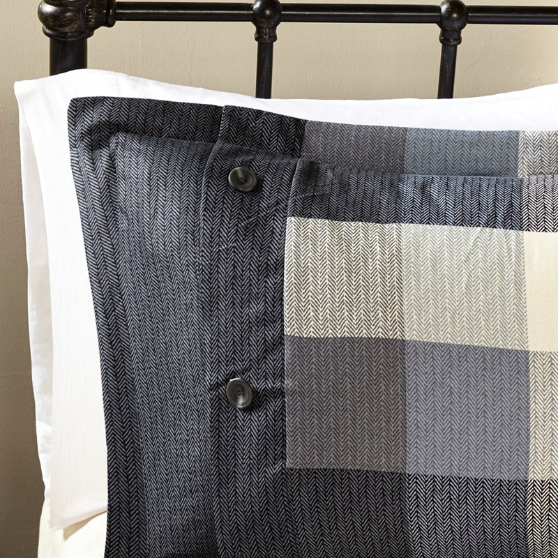 Grand édredon gris à chevrons et coussin 7 pièces Buffalo, Gris, Grand édredon et 6 pièces supplémentaires