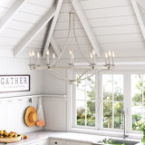 Mattheo 12 - Light Steel Candle Style Dimmable Wagon Wheel Chandelier
