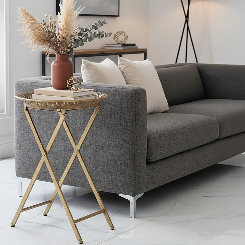 Tray Top Cross Legs End Table