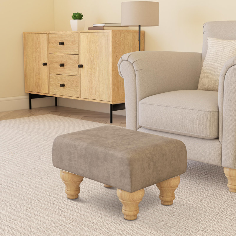 Autryville Wood Turned Leg - Plush, Natural, Velvet, Fog Grey