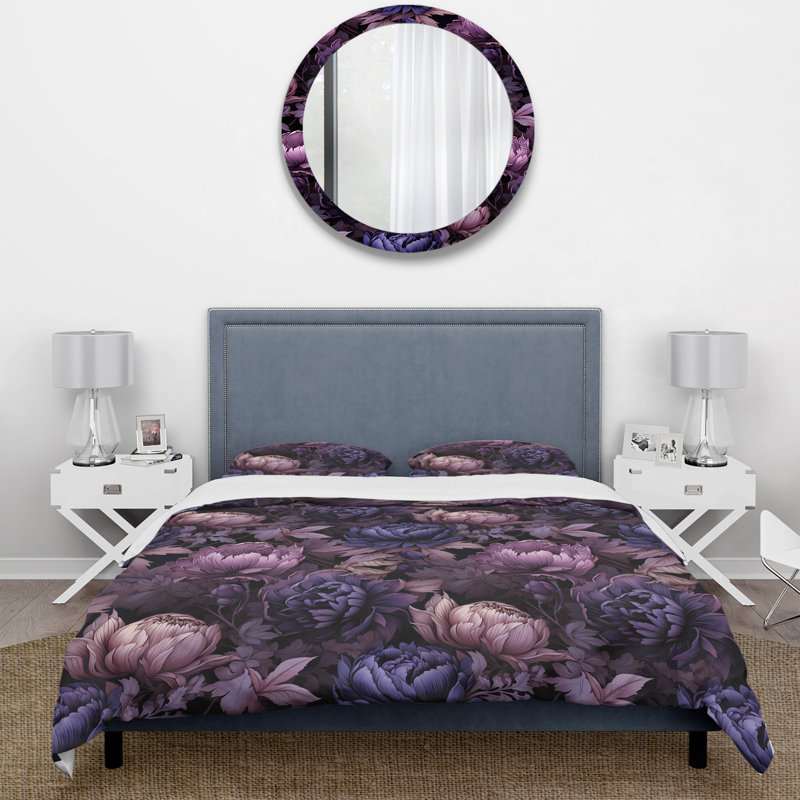 Literie Gothic Botanicals Moody, Housse de couette pour très grand lit et 2 très