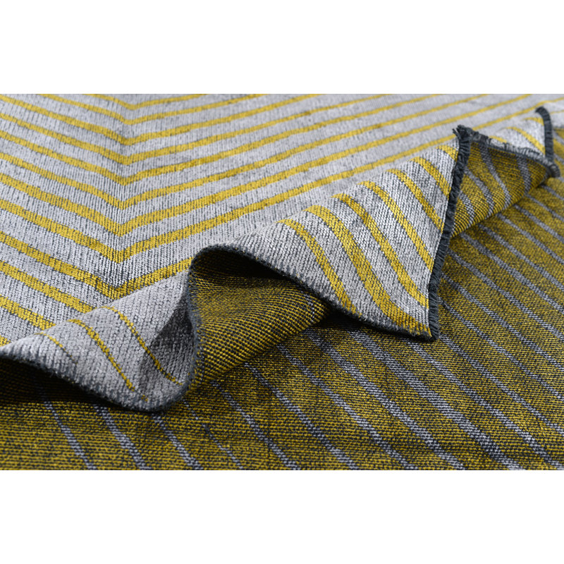 Rapture Acrylic/Cotton/Rayon Lemon Yellow/Silver Gray Area Rug, Rectangle 7'10" x 9'10"