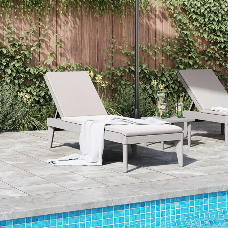 George Oliver Sun Lounger 73.2"X23.6"X11.4" PP, Gray