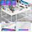 U Shaped Desk, Gaming Desk With Monitor Stand And LED Lights, Reversible Shaped Large Computer Desk With Power Outlets, Office Desk With Storage Bag And Hooks-1931600902