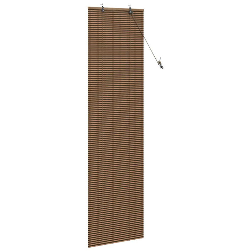 Vidaxl Window Blind With Curtains Manual Brown Bamboo, 220cm L x 60cm W