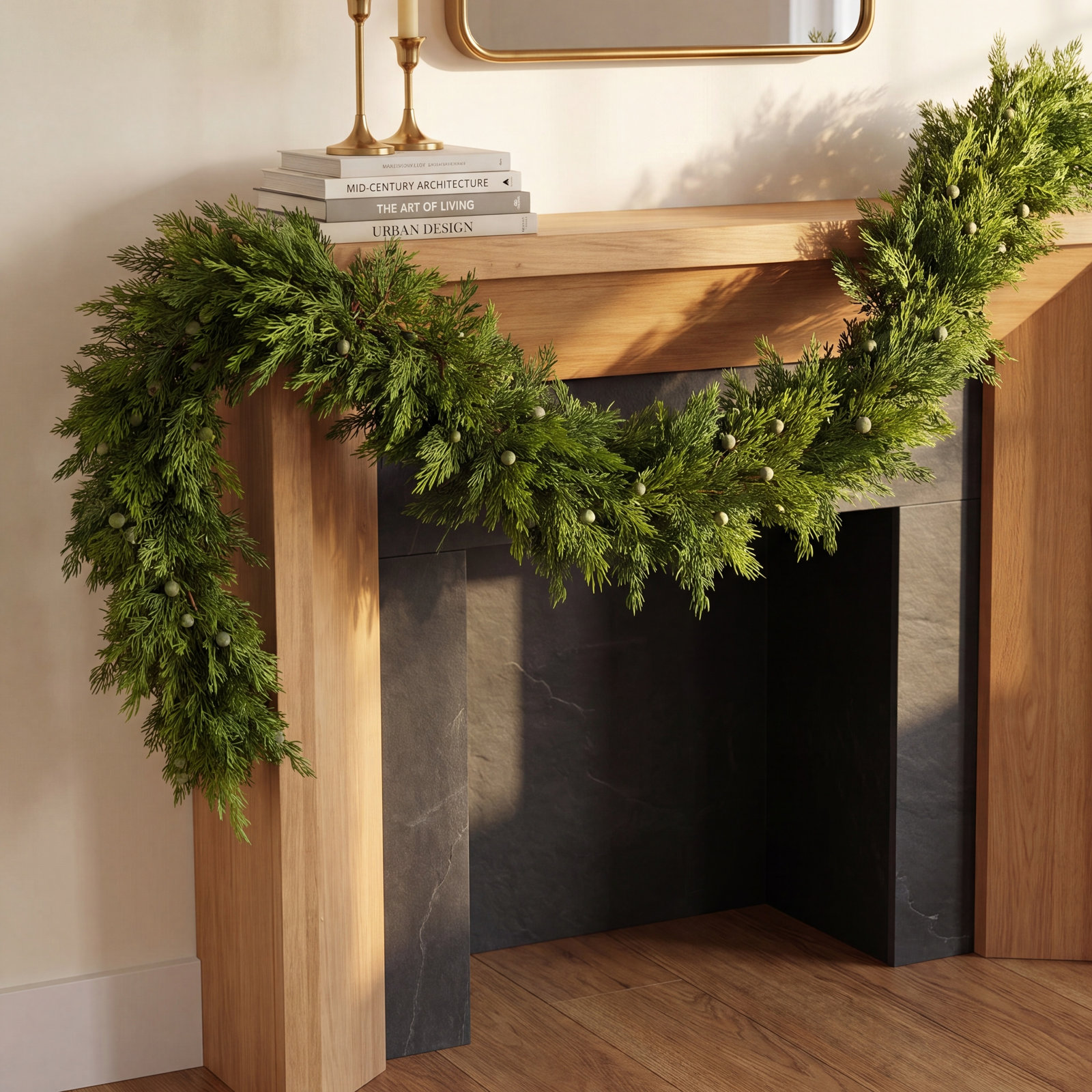 72'' in. Faux Juniper, Berry Garland