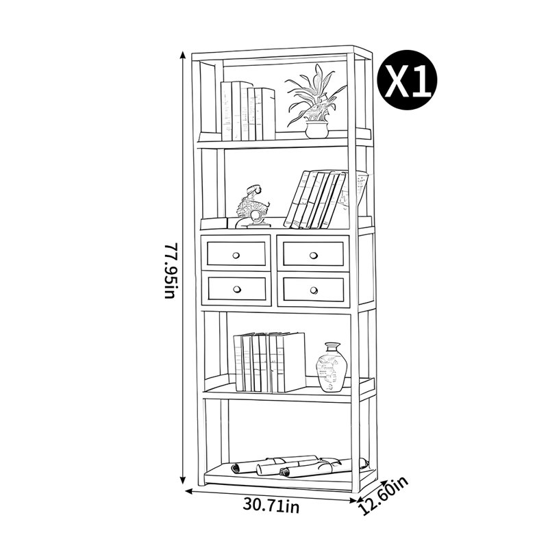 Nauset, (4 tablettes) H 77,95 po x l 30,71 po x P 12,6 po
