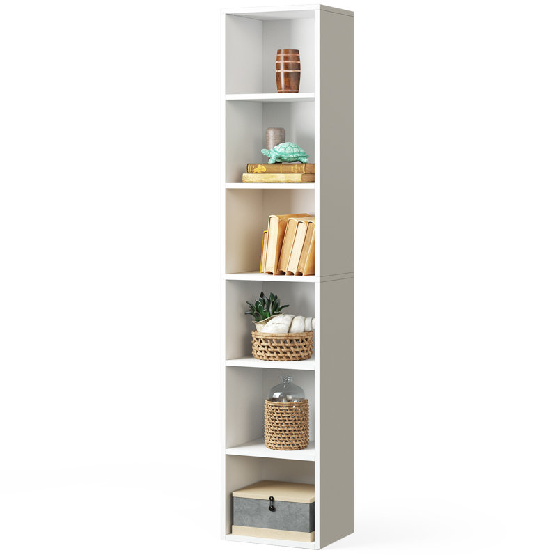Jaley 71.5"H,Modern Storage 6-Tier Bookshelf, White
